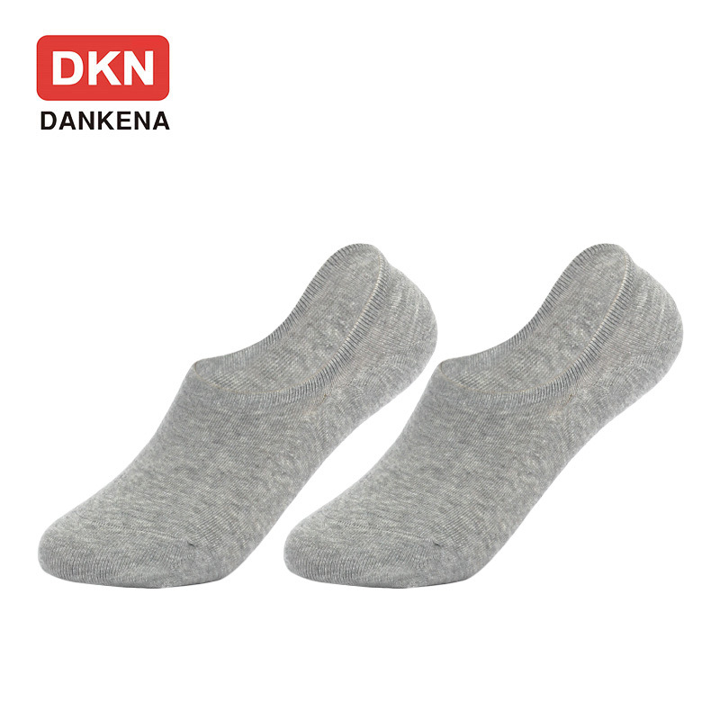 DANKENA 10 Pairs Socks Silicone Anti-out With Boat Socks Shallow Mouth Solid Color Combed Cotton Socks To Help Low Socks Boat